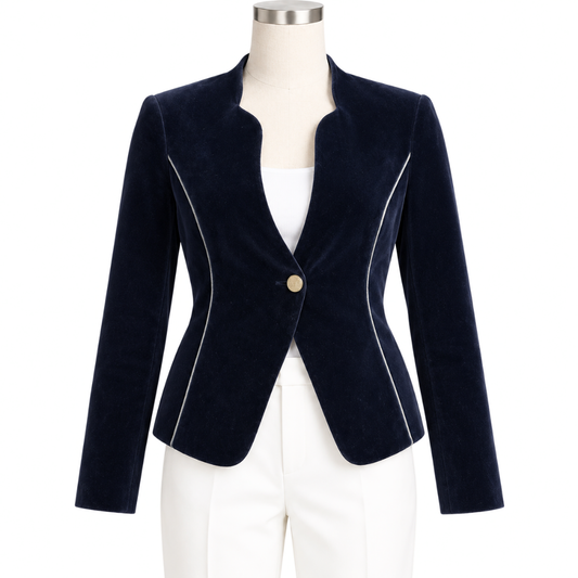 Emporio Armani Blue Velvet Blazer, Size US 40