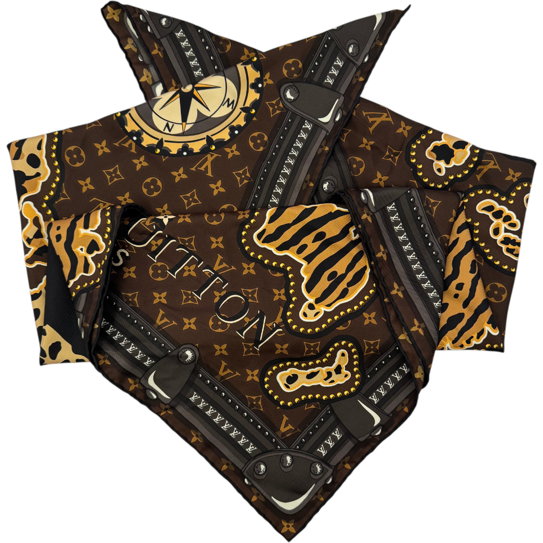 Louis Vuitton Silk Square Scarf with Monogram Print