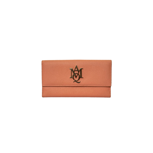 Alexander McQueen Insignia Wallet in Coral Pink Leather