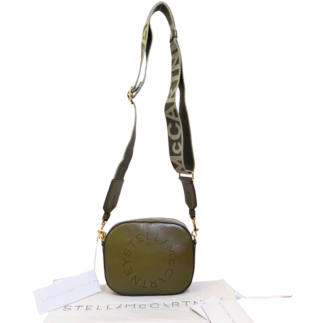 Stella McCartney Eco Soft Logo Camera Bag in Olive Green