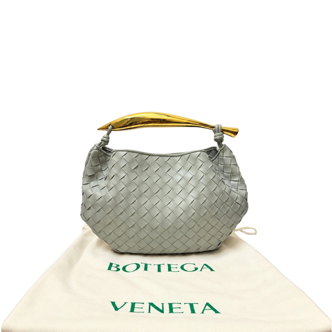 Bottega Veneta Medium Sardine Top Handle Bag in Sage Grey