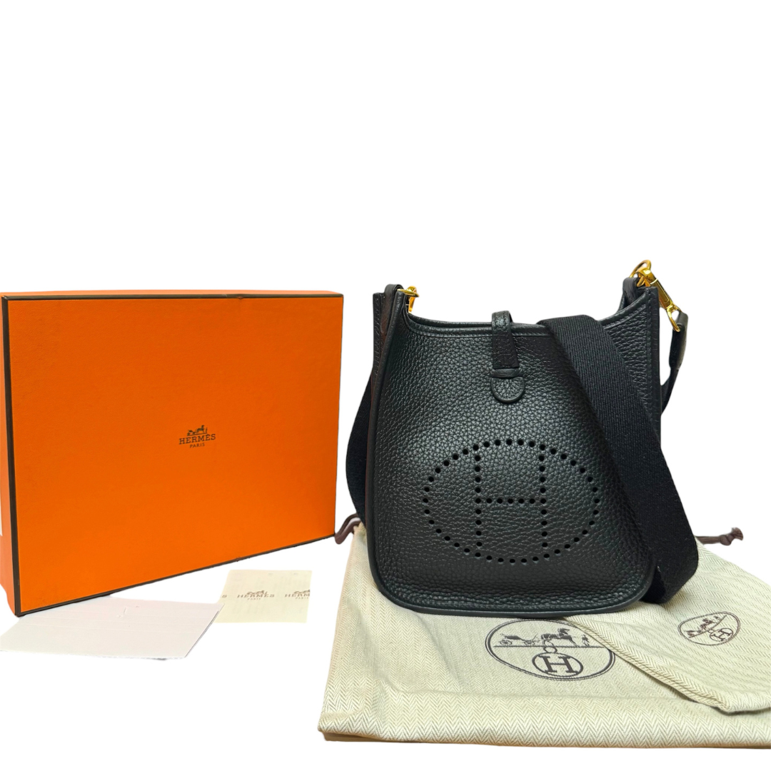 Hermès Evelyne 16 TPM in Noir Clemence Leather
