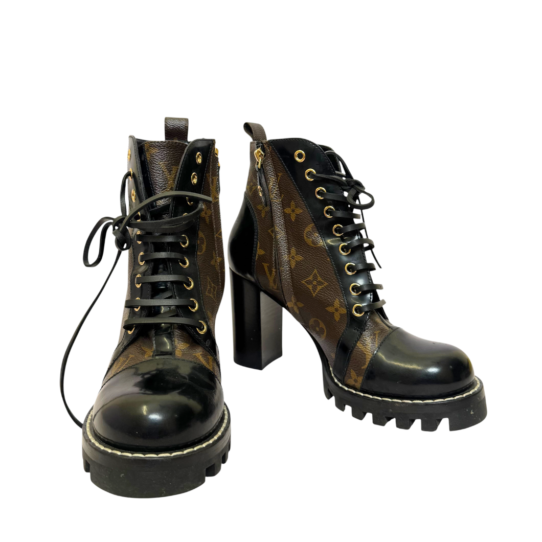 Louis Vuitton Star Trail Ankle Boots in Black Calfskin, Size 39