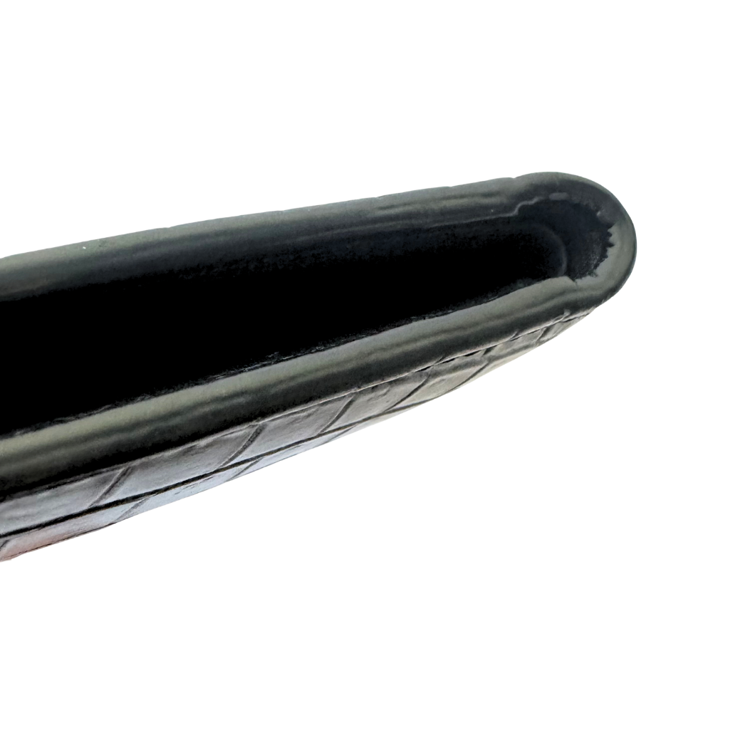Saint Laurent Bifold Wallet in Black Crocodile-Embossed Leather