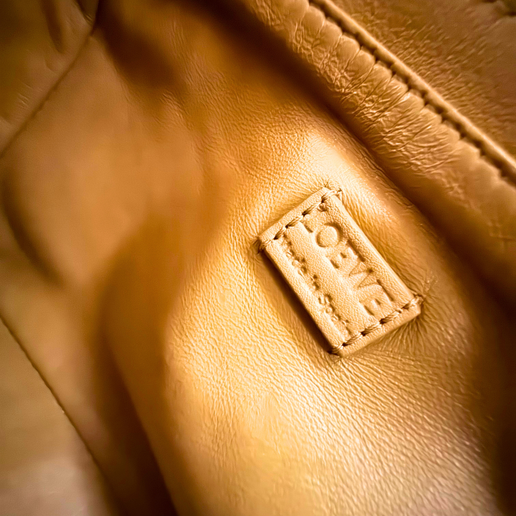Loewe Mini Puzzle Bag in Mustard Python