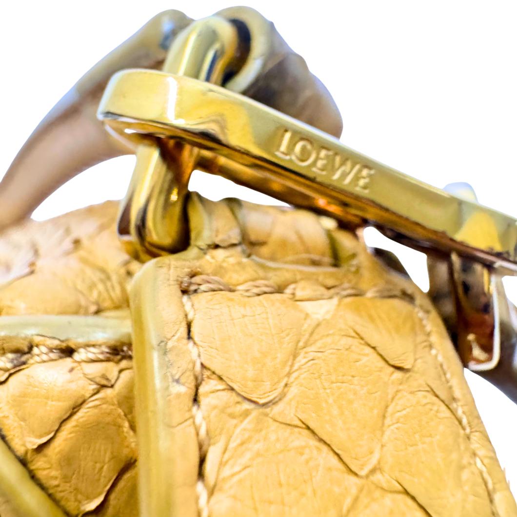 Loewe Mini Puzzle Bag in Mustard Python