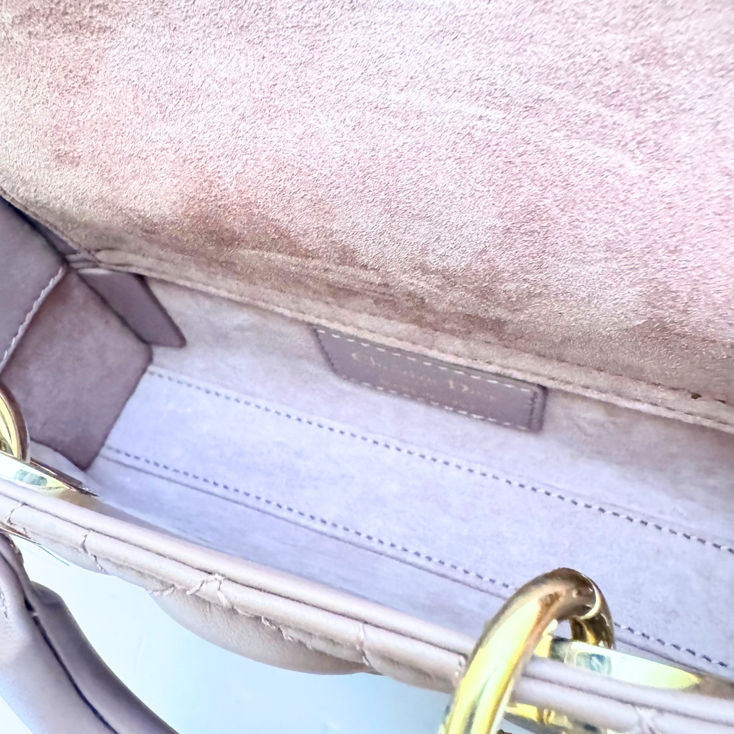 Christian Dior Micro Lady D-Joy Bag in Peony Rose Cannage Lambskin