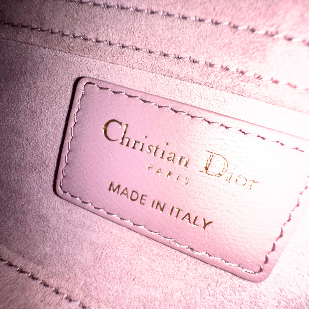 Christian Dior Micro Lady D-Joy Bag in Peony Rose Cannage Lambskin