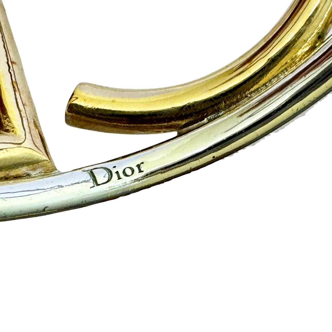 Christian Dior CD Cuff Bracelet in Silver and Gold-Tone
