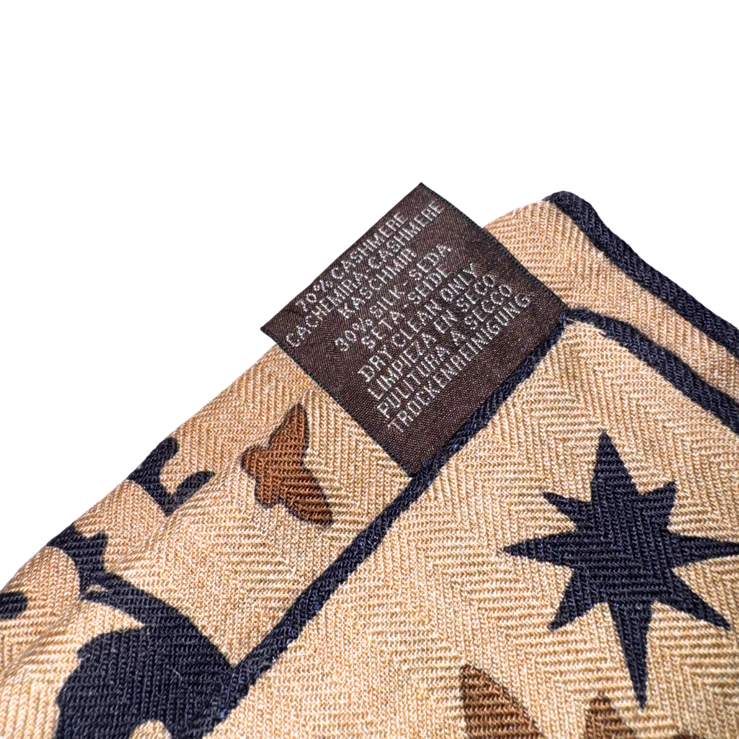 Hermès Sous Le Charme d'Orphée Silk Scarf in Brown and Black