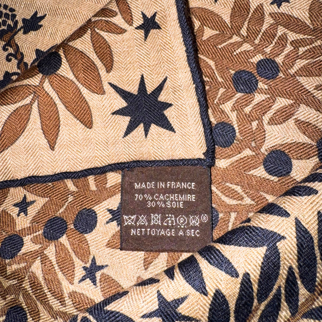 Hermès Sous Le Charme d'Orphée Silk Scarf in Brown and Black