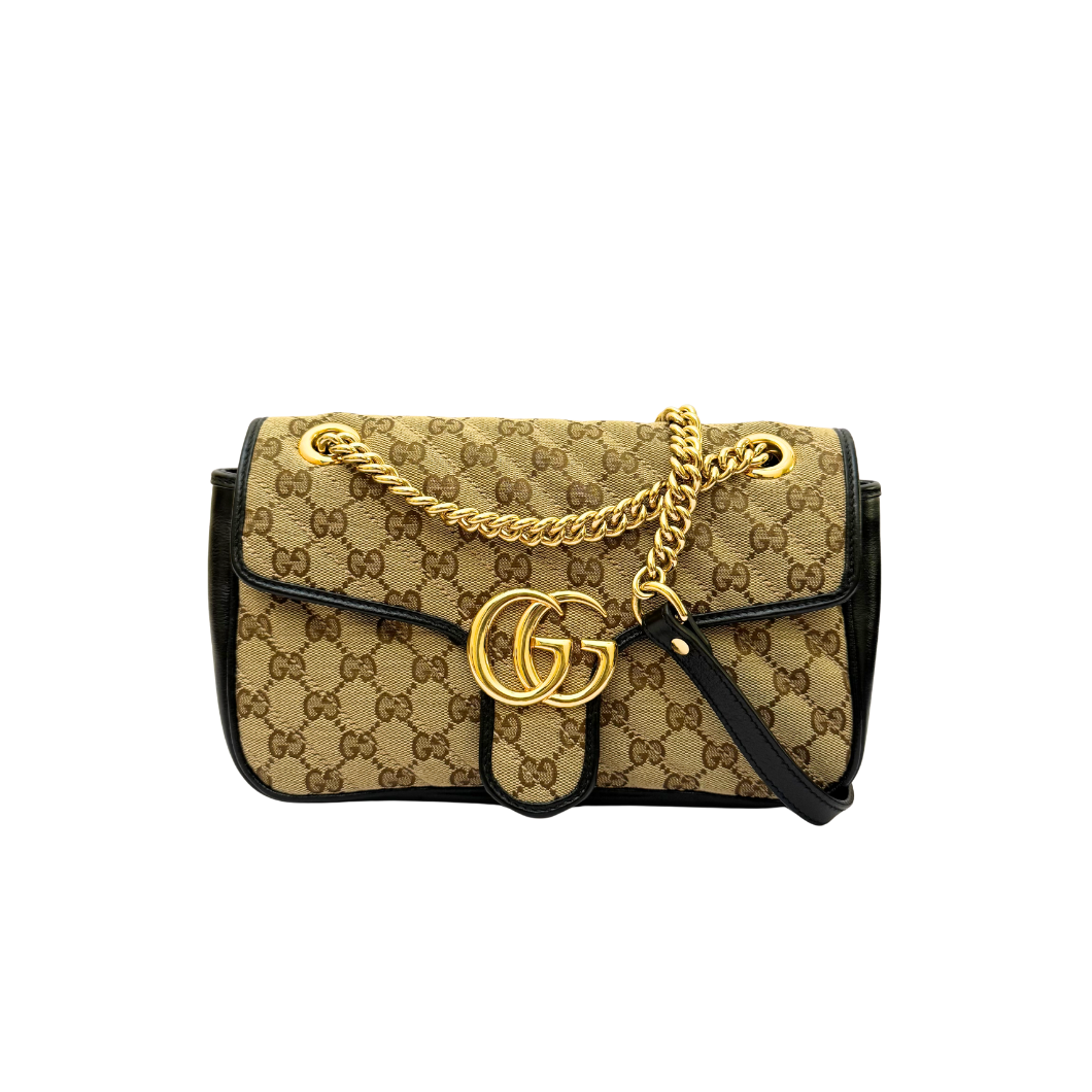 Gucci GG Marmont Shoulder Bag in Beige GG Canvas