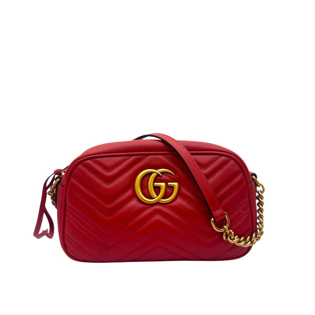 Gucci Red Marmont Small Camera Bag