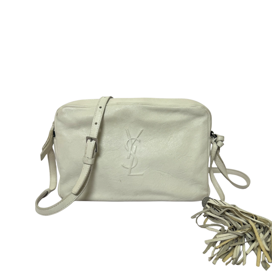 Saint Laurent Lou Camera Bag in White Leather