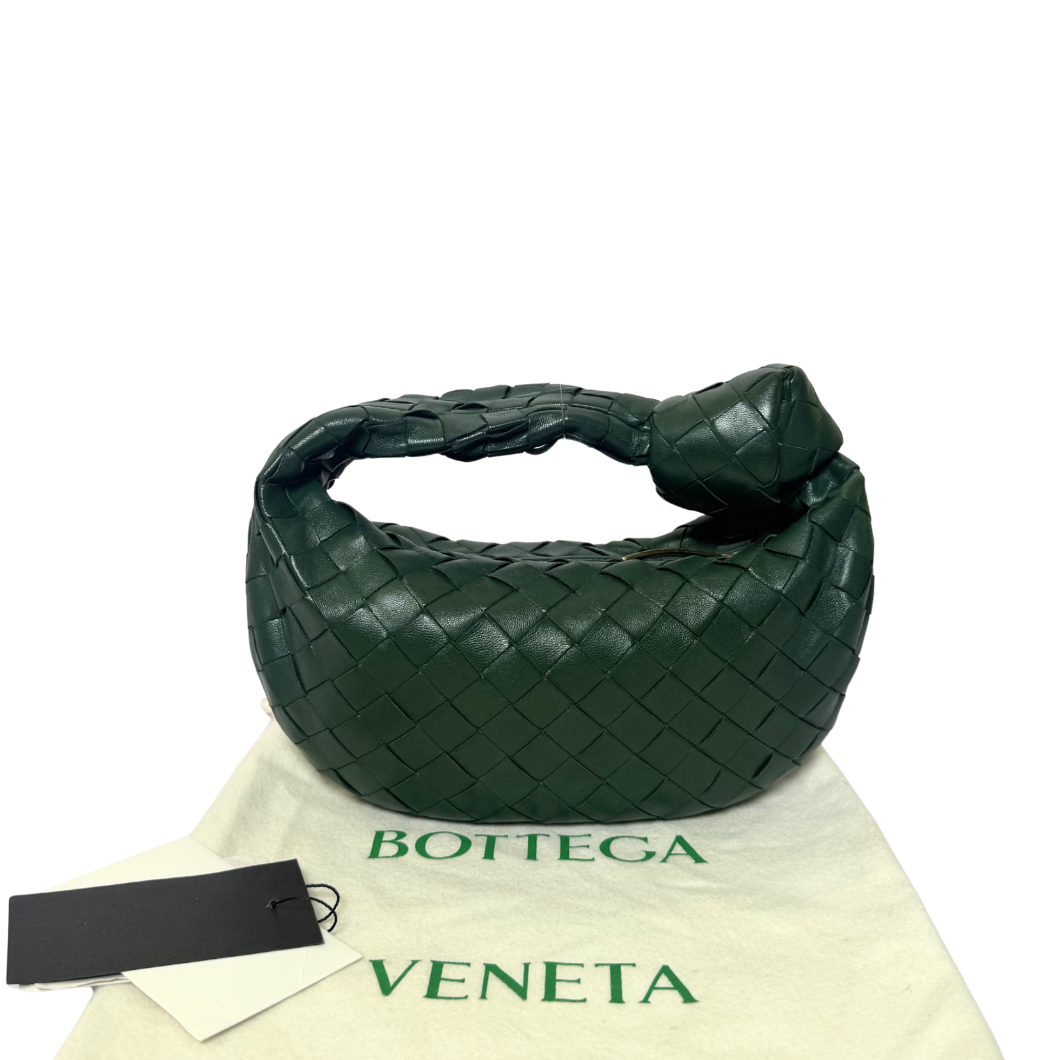 Bottega Veneta Mini Jodie Bag in Forest Green Intrecciato Lambskin