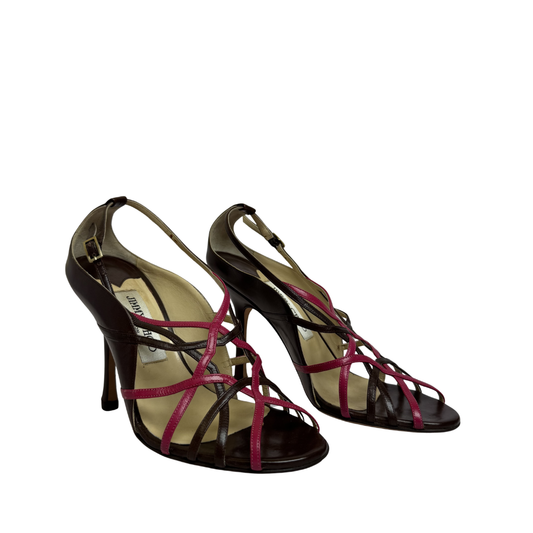 Jimmy Choo Esther Strappy Wrap Heels - Size 36.5