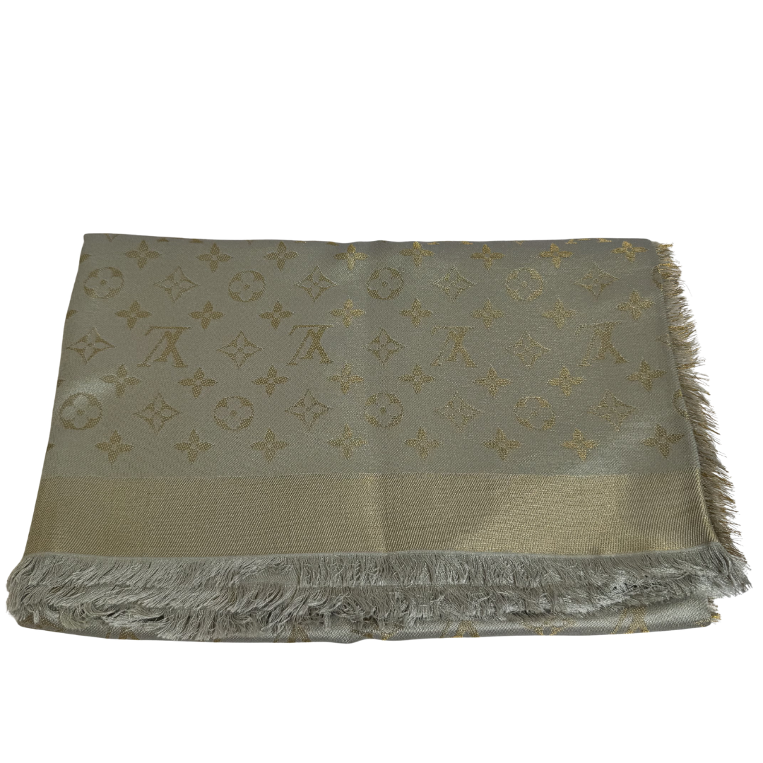 Louis Vuitton Monogram So Shine Shawl – Light Grey