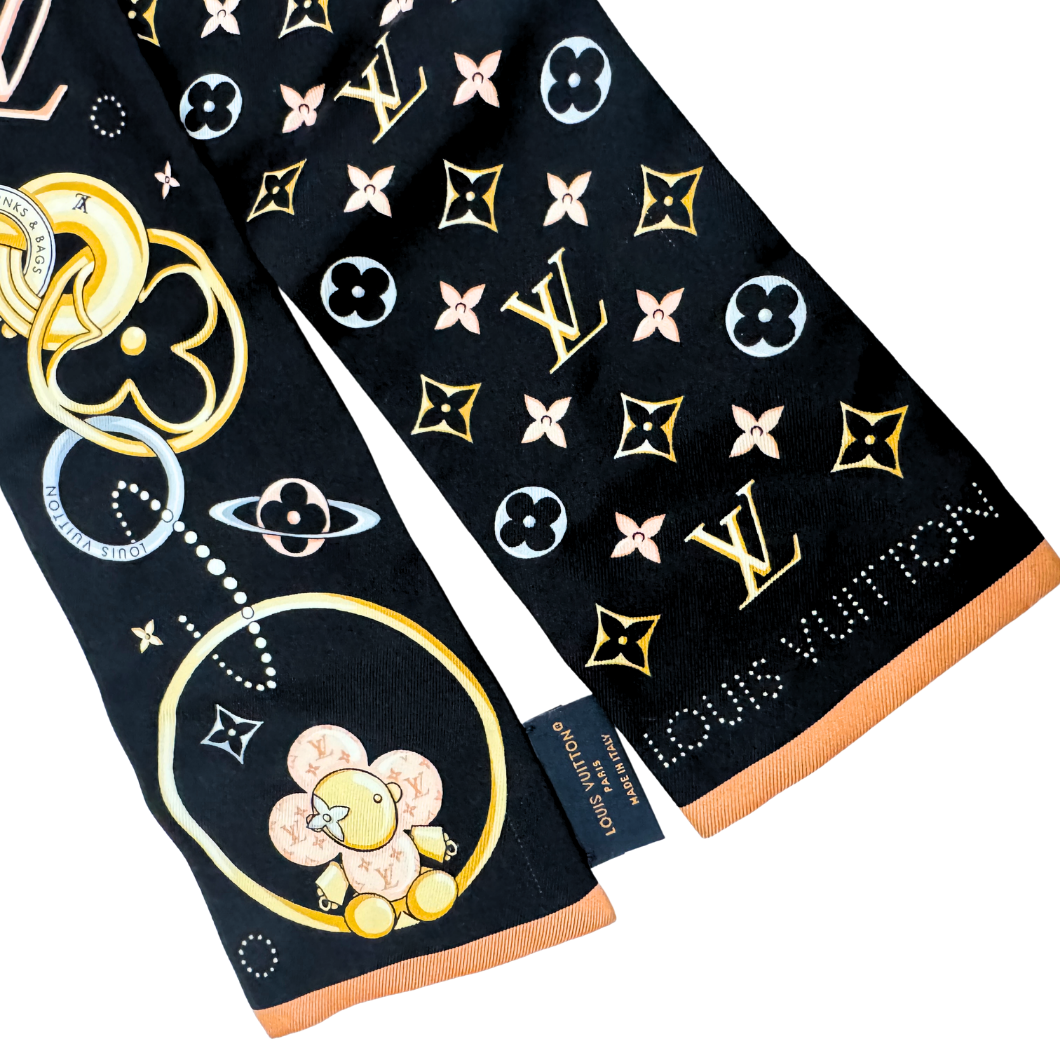 Louis Vuitton Vivienne and Beyond Silk Bandeau in Black