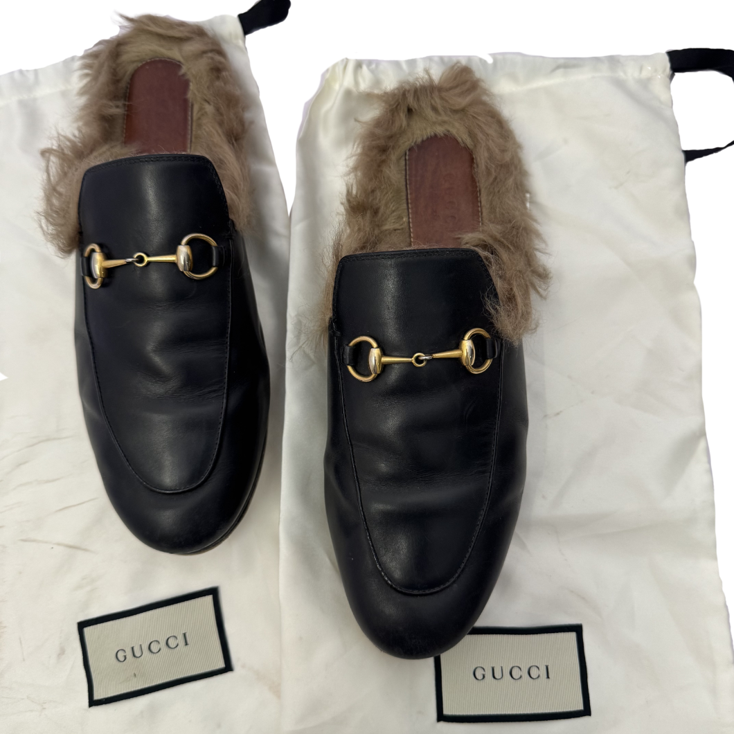 Gucci Princeton Leather Loafers, Size 39