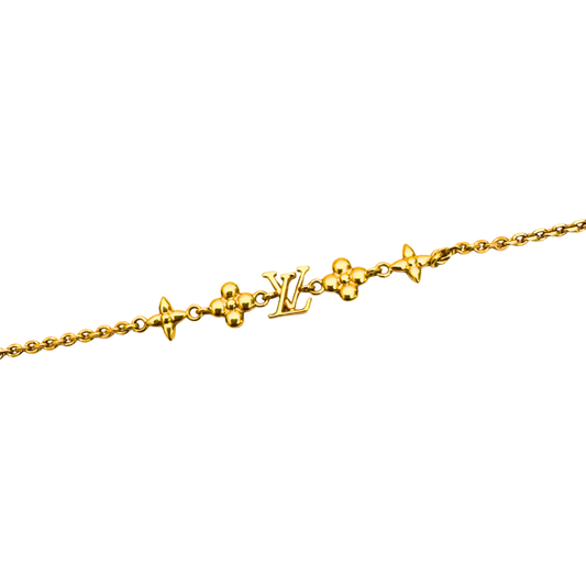 Louis Vuitton Fleur and Initials Bracelet in Gold-Tone