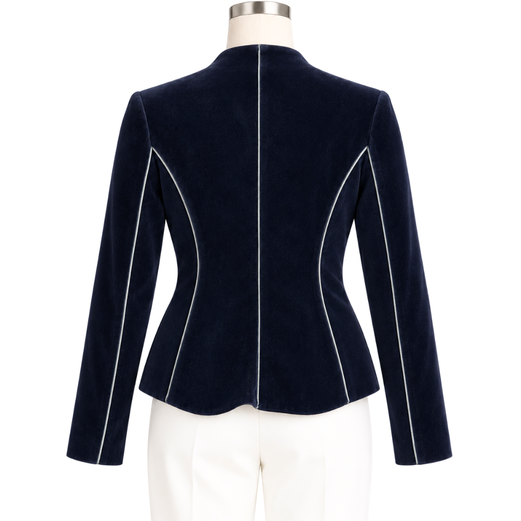 Emporio Armani Blue Velvet Blazer, Size US 40