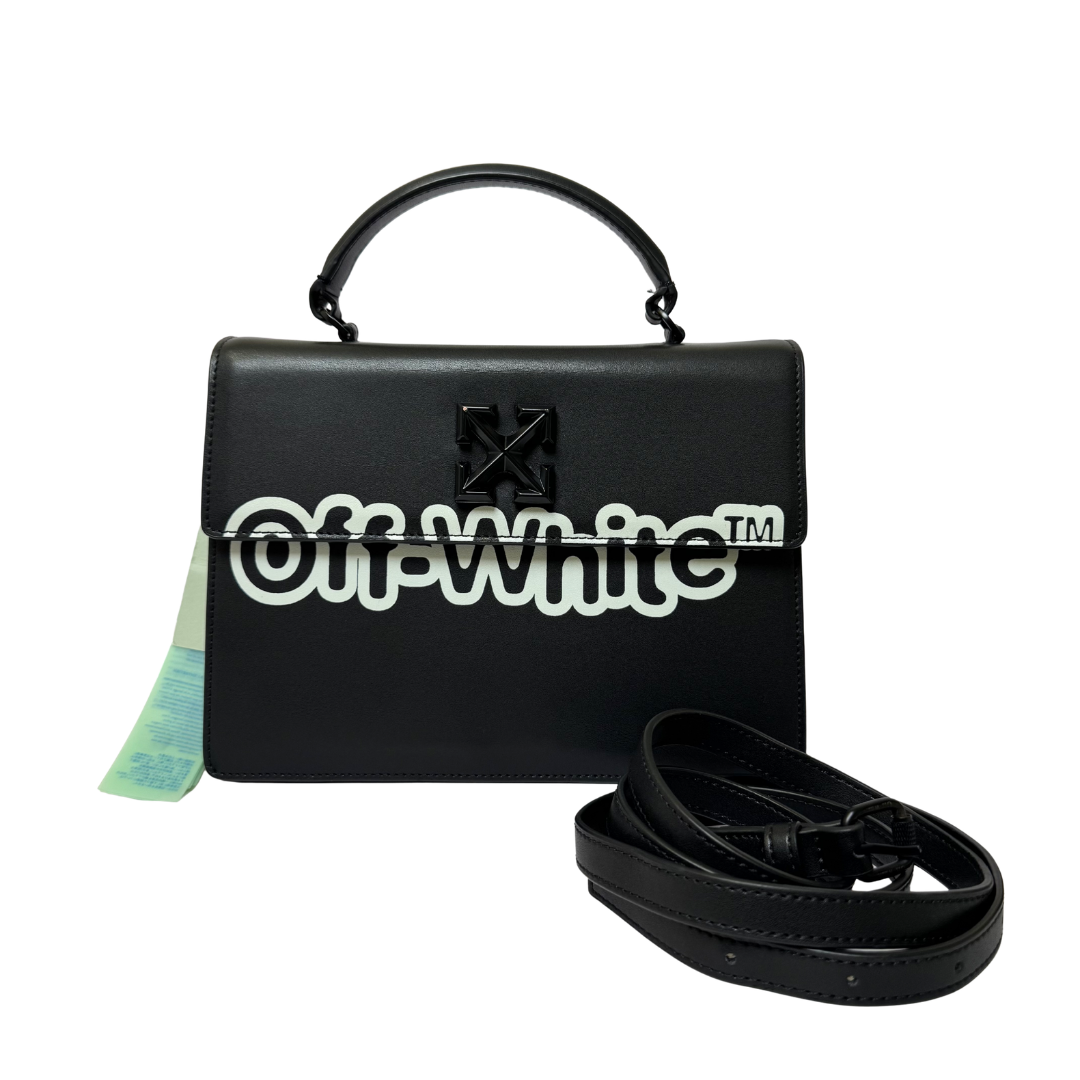 Off-White Jitney Bag in Black Calfskin Leather