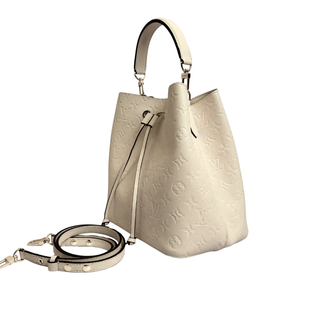 Louis Vuitton NeoNoe Bucket Bag in Crème Empreinte Leather