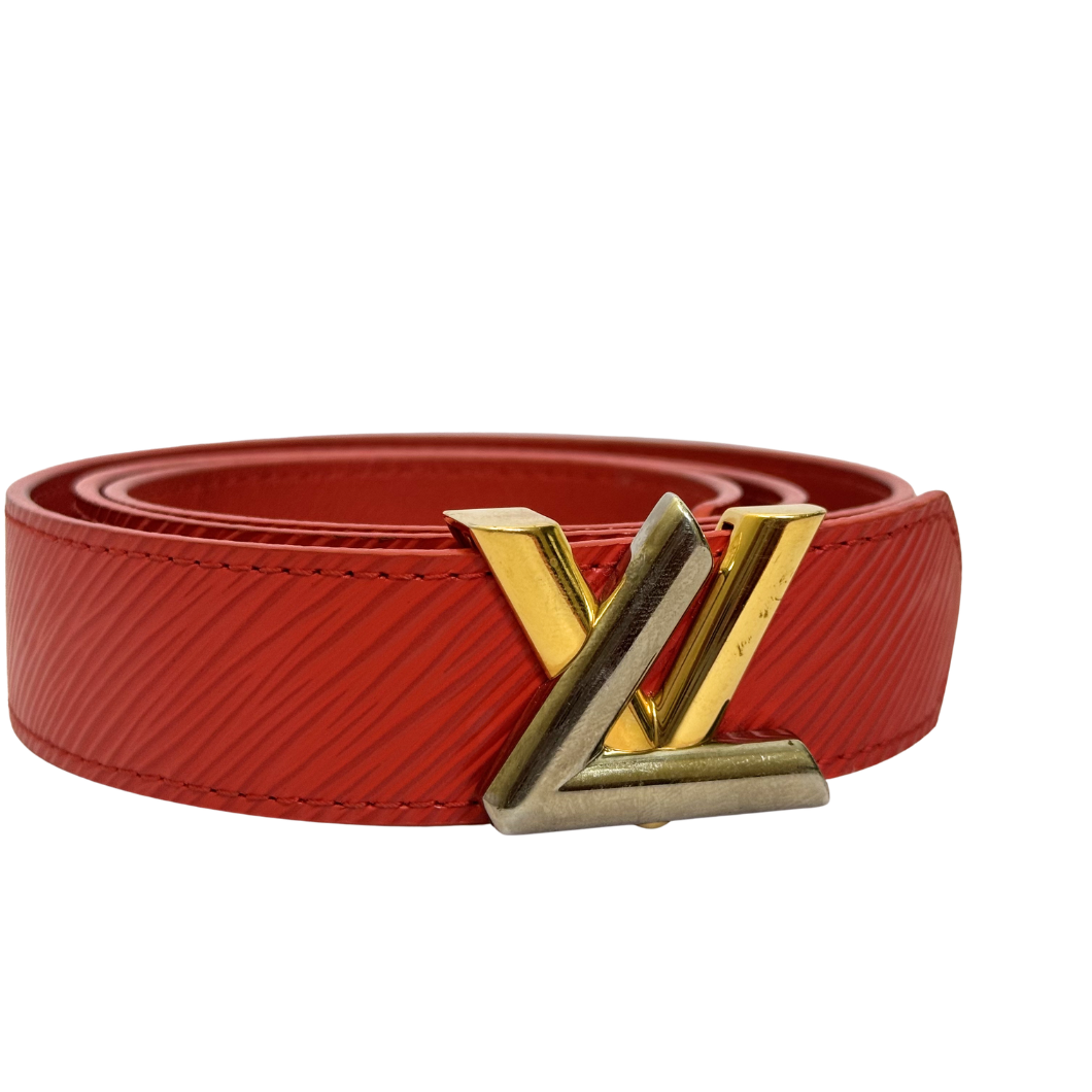 Louis Vuitton Twist Red Epi Leather Belt - Size 80 cm