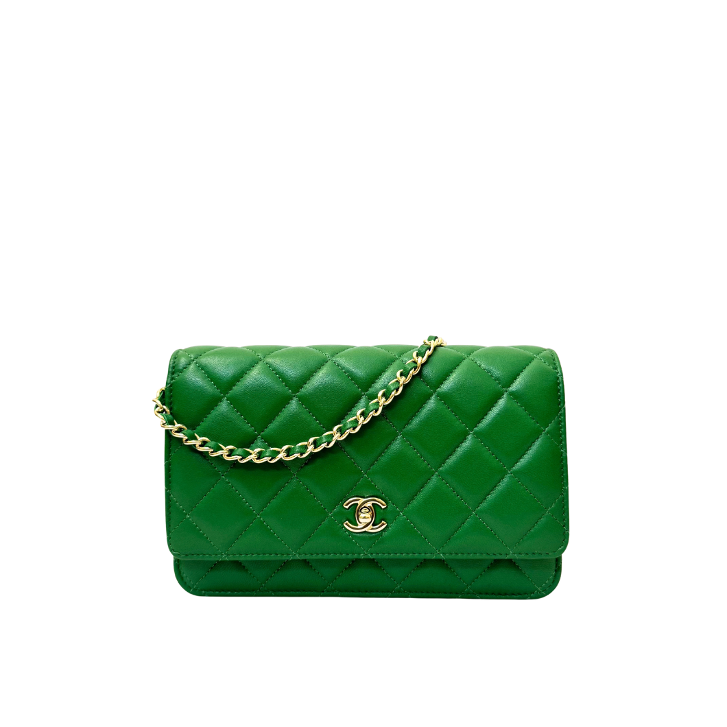 Chanel Wallet on Chain in Green Quilted Leather