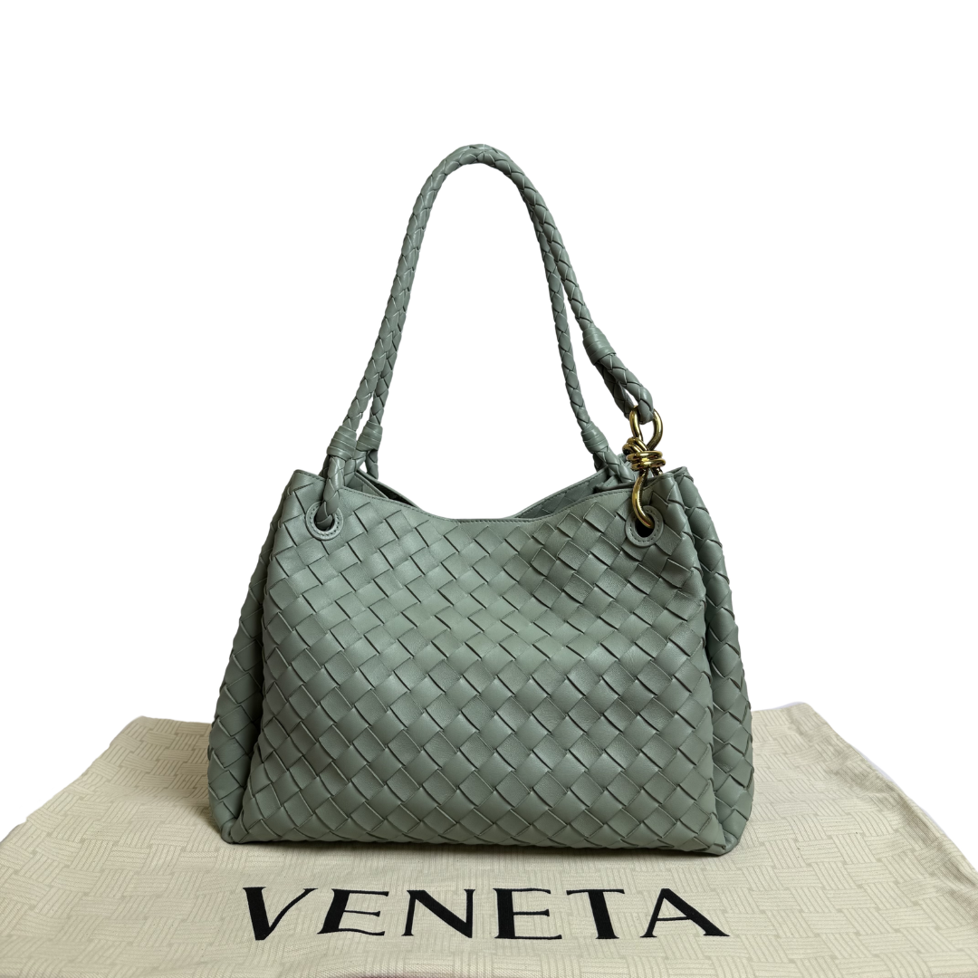 Bottega Veneta Parachute Bag in Sage Leather