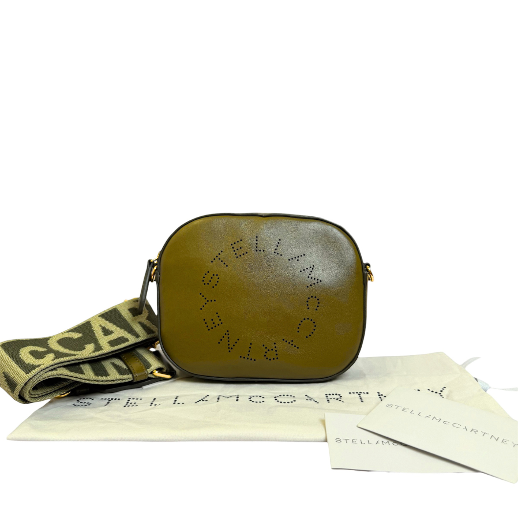 Stella McCartney Eco Soft Logo Camera Bag in Olive Green