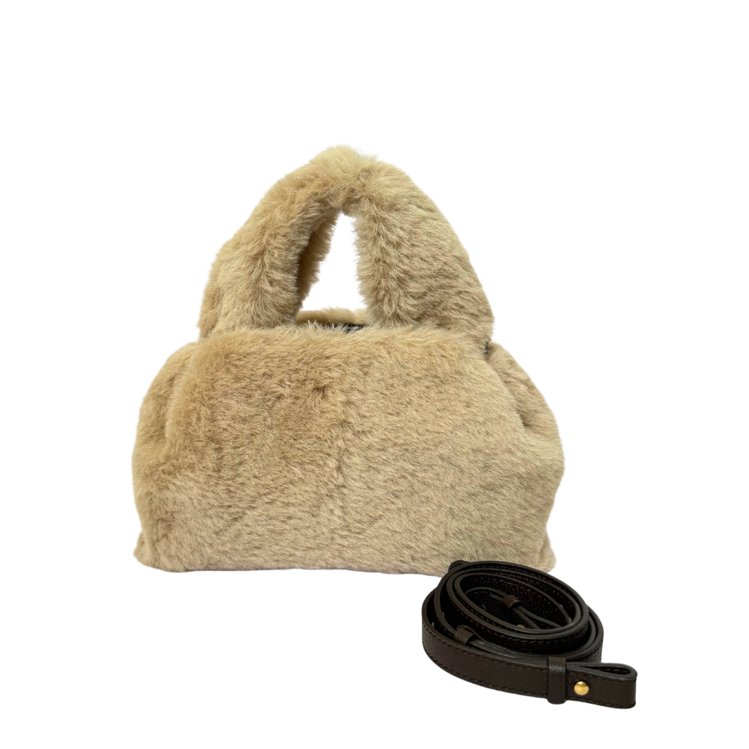 Polène Numéro Neuf Mini Bag in Camel Alpaca Leather
