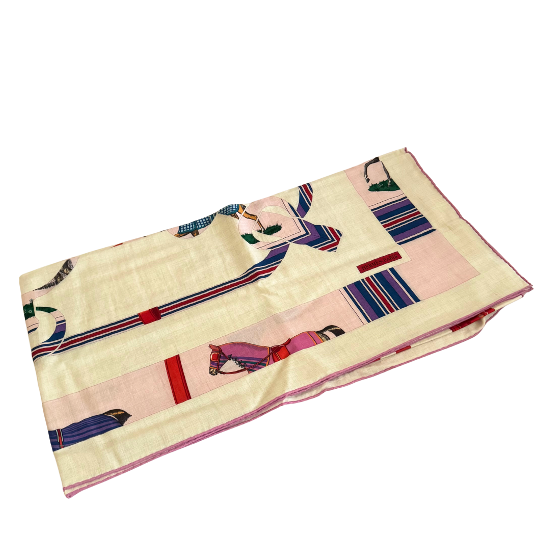 Hermès Carré Jean 140 Cashmere and Silk Shawl in Beige