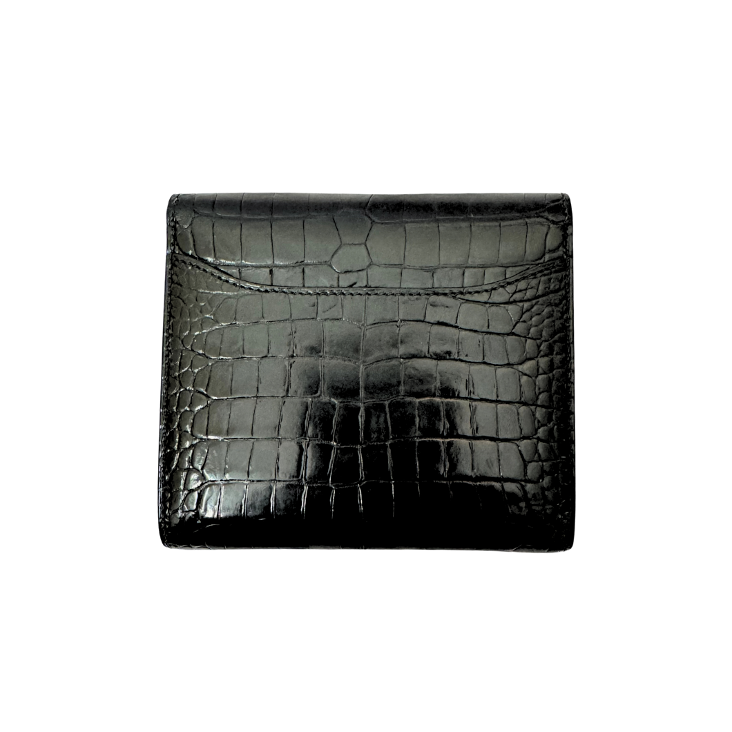Hermès Constance Compact Wallet in Black Alligator