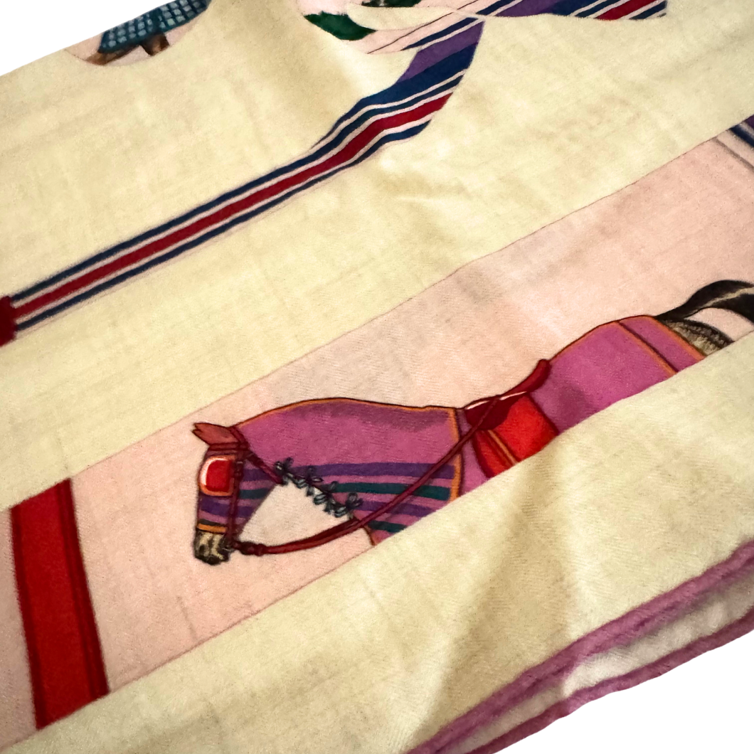 Hermès Carré Jean 140 Cashmere and Silk Shawl in Beige