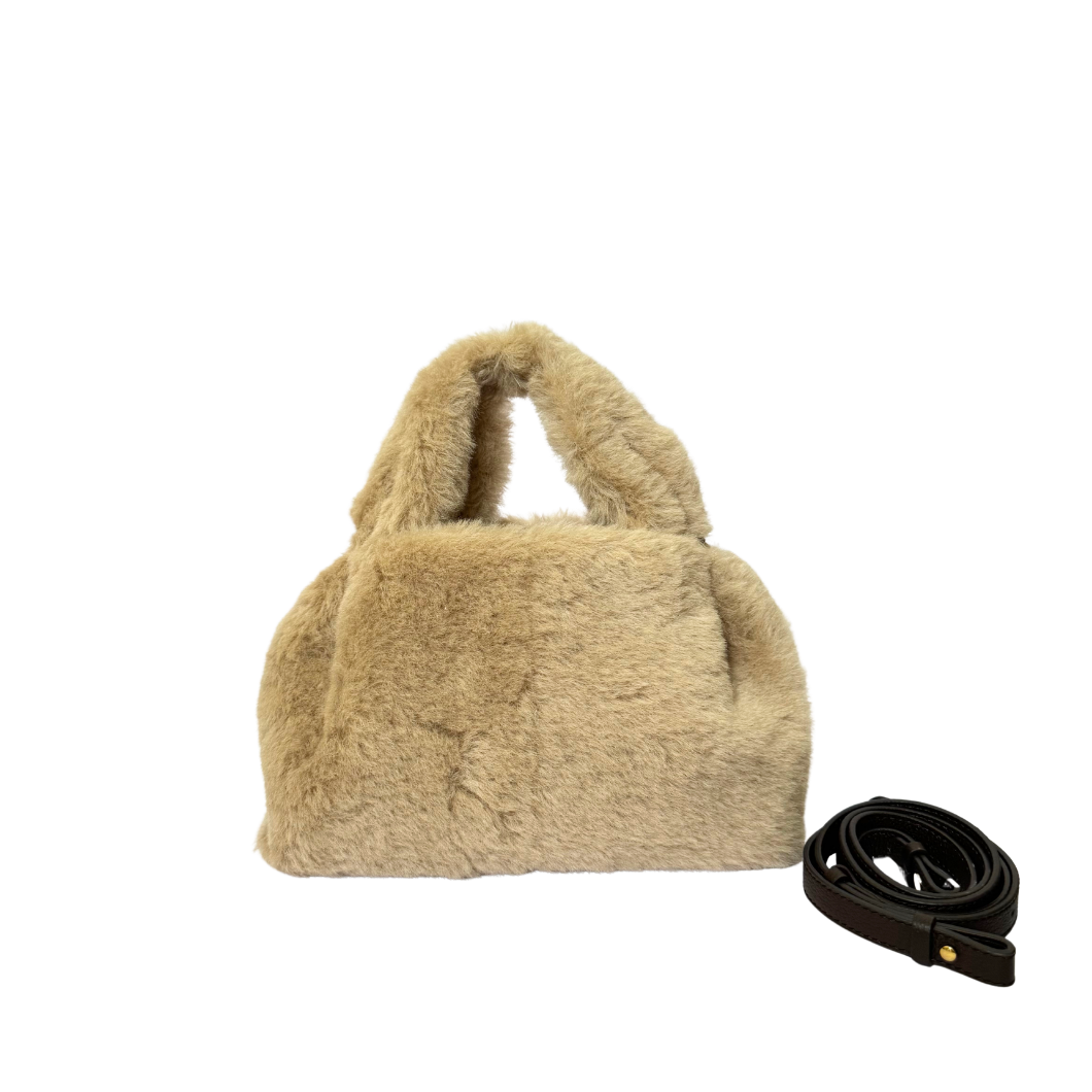 Polène Numéro Neuf Mini Bag in Camel Alpaca Leather