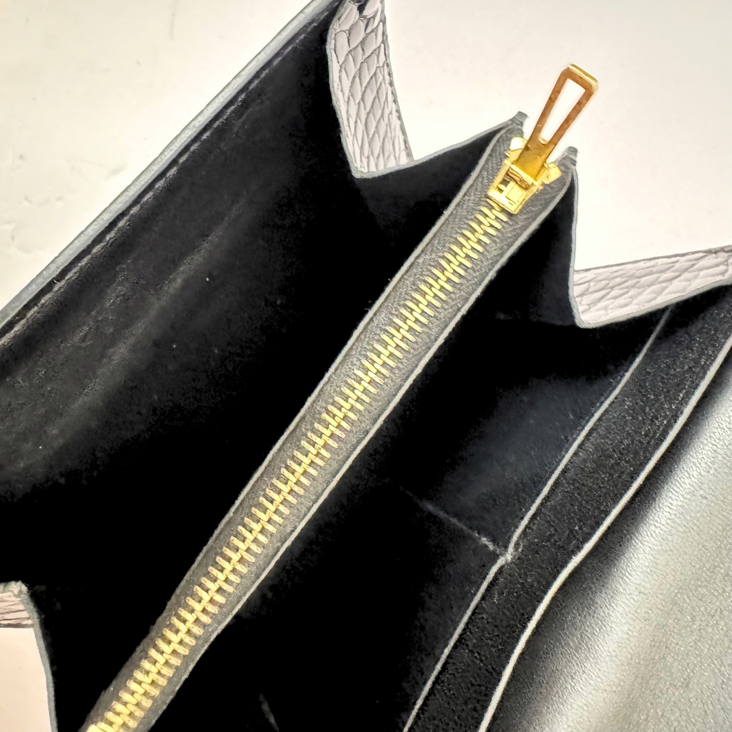 Hermès Constance Compact Wallet in Black Alligator