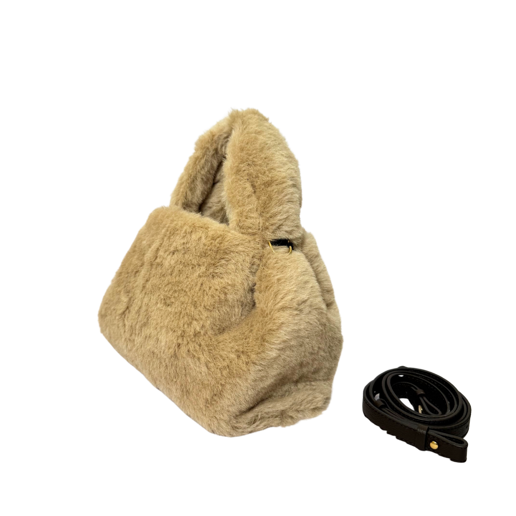 Polène Numéro Neuf Mini Bag in Camel Alpaca Leather