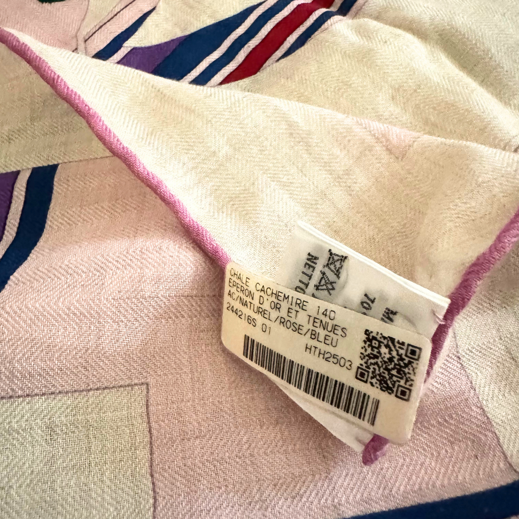 Hermès Carré Jean 140 Cashmere and Silk Shawl in Beige