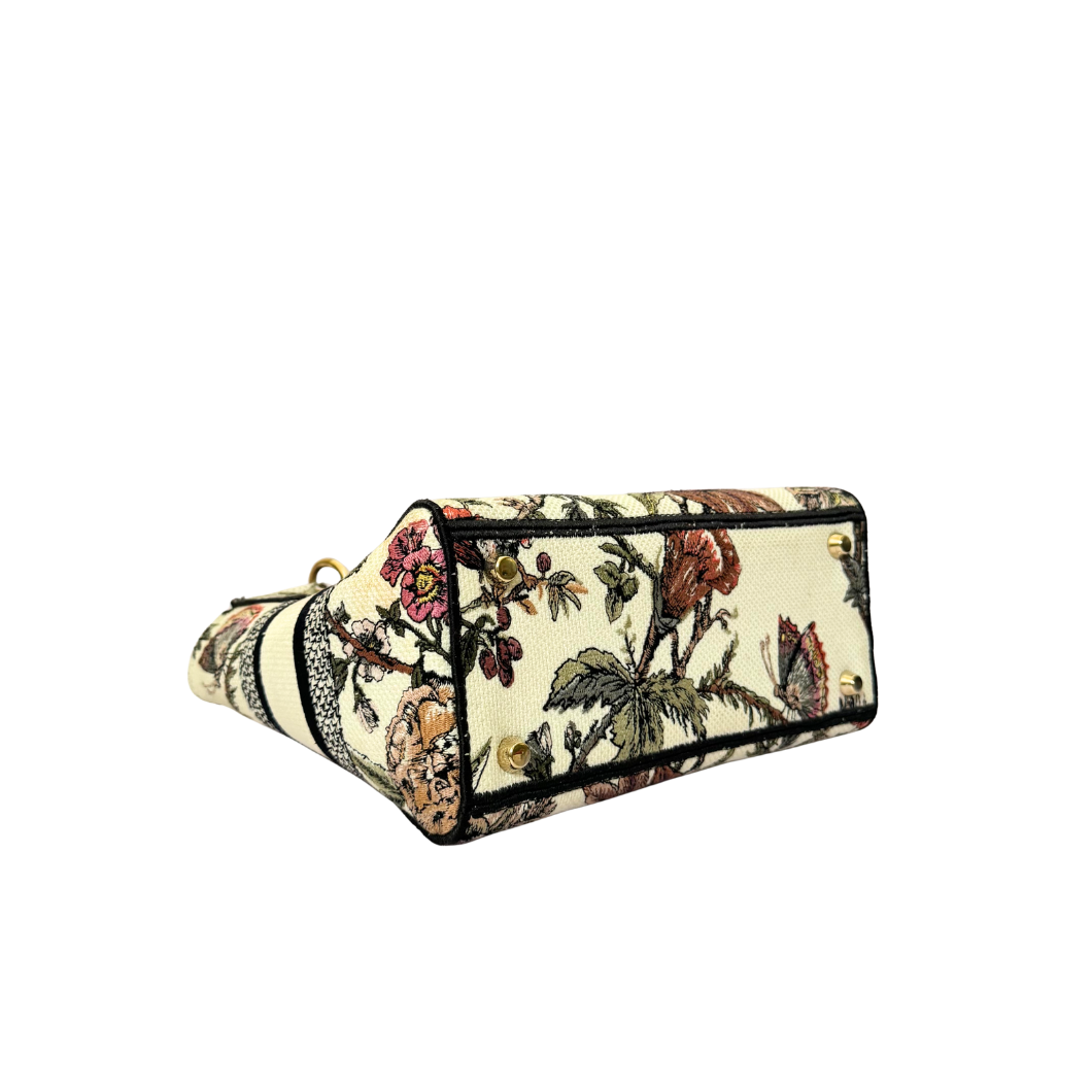 Christian Dior Lady D-Lite Bag in Ivory Floral Embroidery