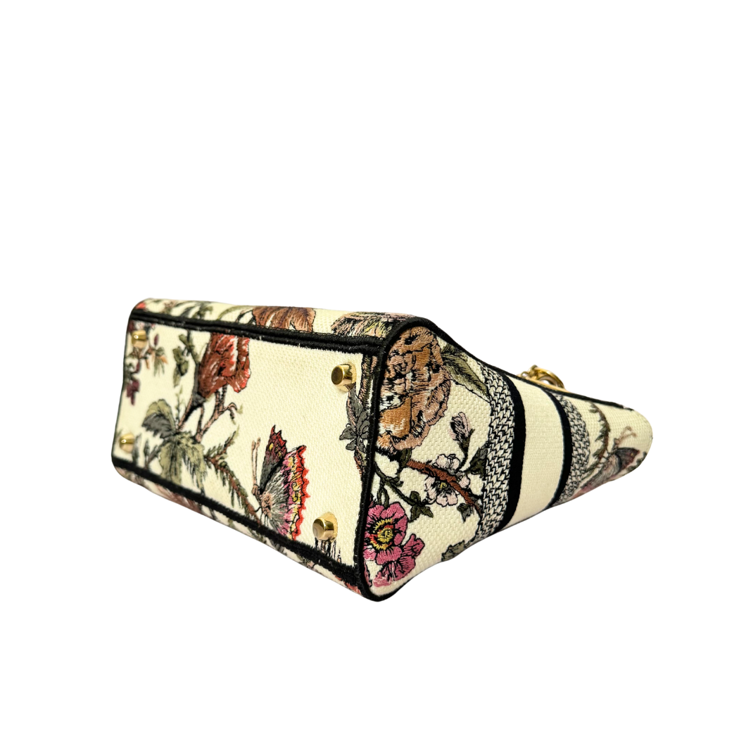 Christian Dior Lady D-Lite Bag in Ivory Floral Embroidery