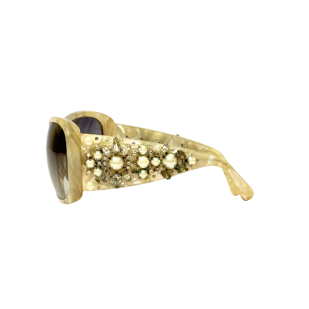 Dolce & Gabbana Oversized Sunglasses in Ivory Marble