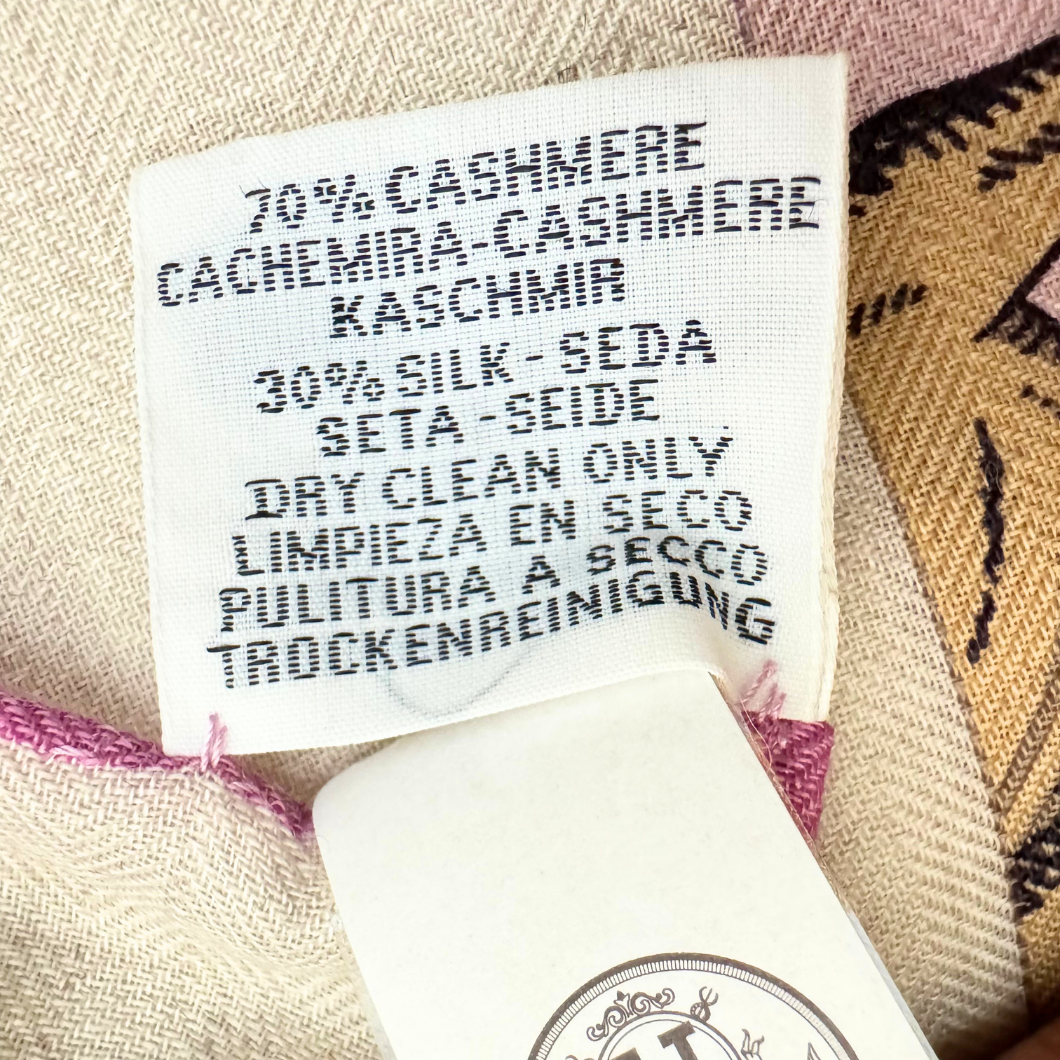 Hermès Carré Jean 140 Cashmere and Silk Shawl in Beige