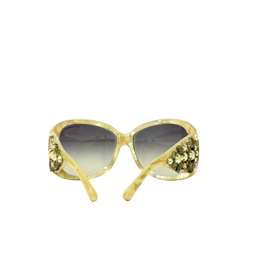 Dolce & Gabbana Oversized Sunglasses in Ivory Marble