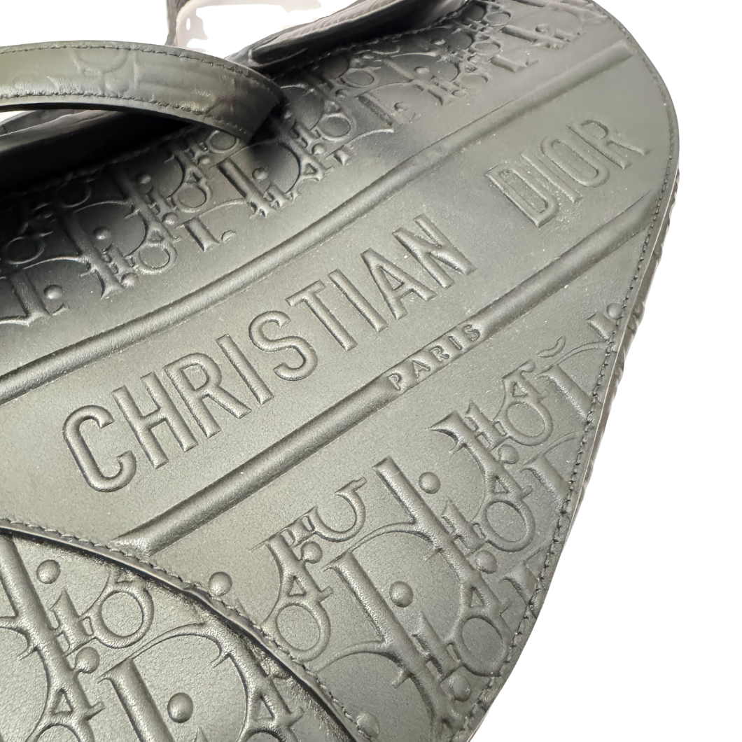 Dior Saddle Bag in Black Oblique Embossed Calfskin