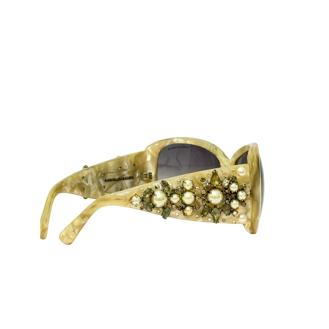 Dolce & Gabbana Oversized Sunglasses in Ivory Marble