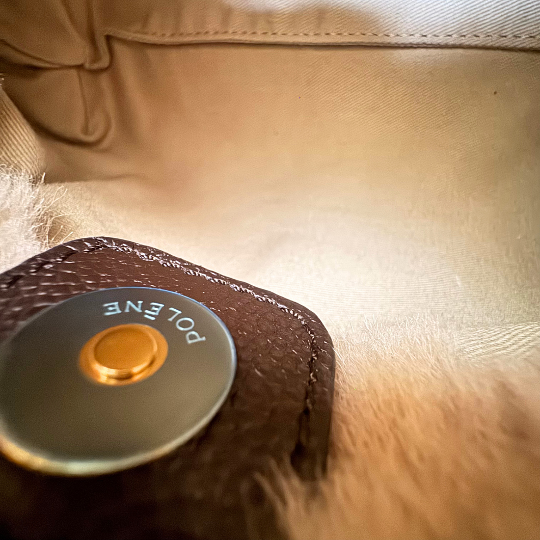 Polène Numéro Neuf Mini Bag in Camel Alpaca Leather