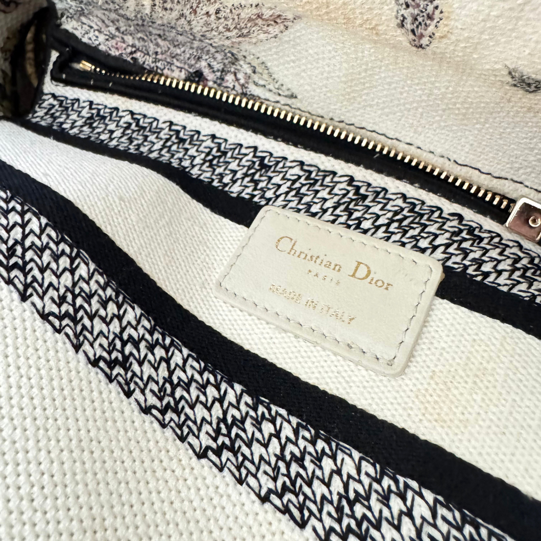Christian Dior Lady D-Lite Bag in Ivory Floral Embroidery