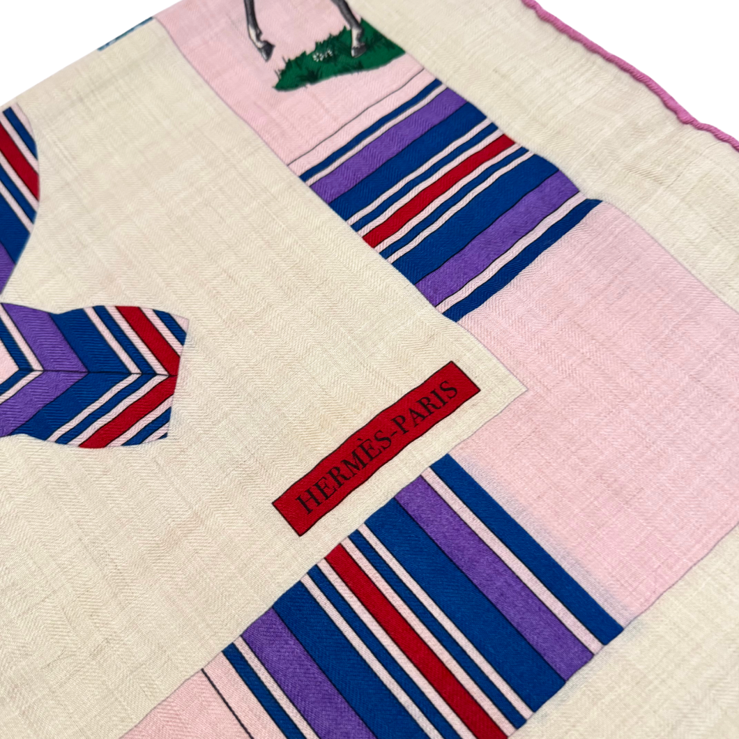 Hermès Carré Jean 140 Cashmere and Silk Shawl in Beige