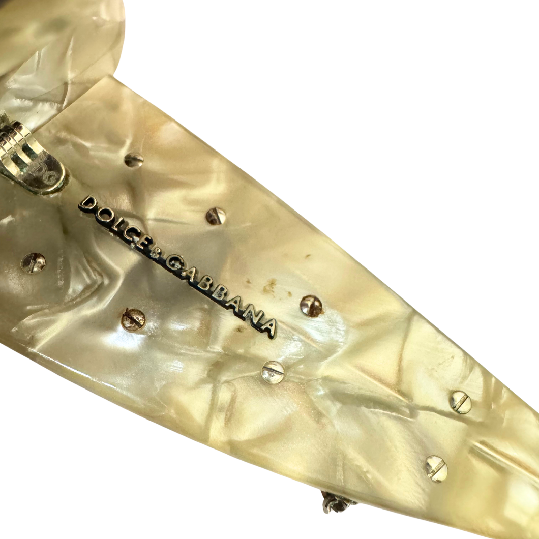 Dolce & Gabbana Oversized Sunglasses in Ivory Marble